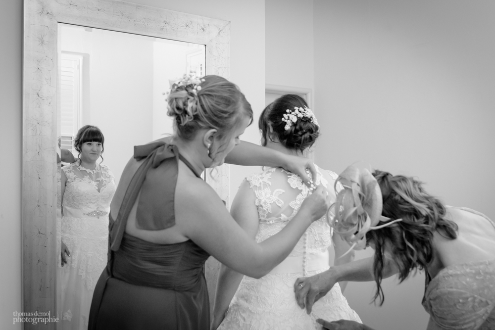 Bridal preparation at Samlesbury Hall