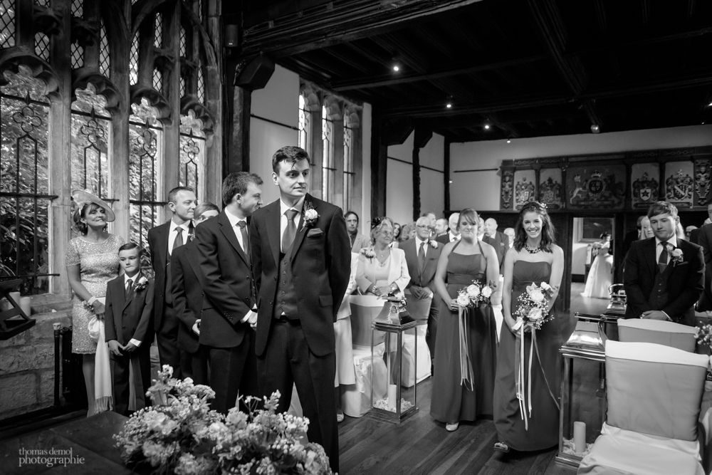 wedding ceremony at Samlesbury Hall