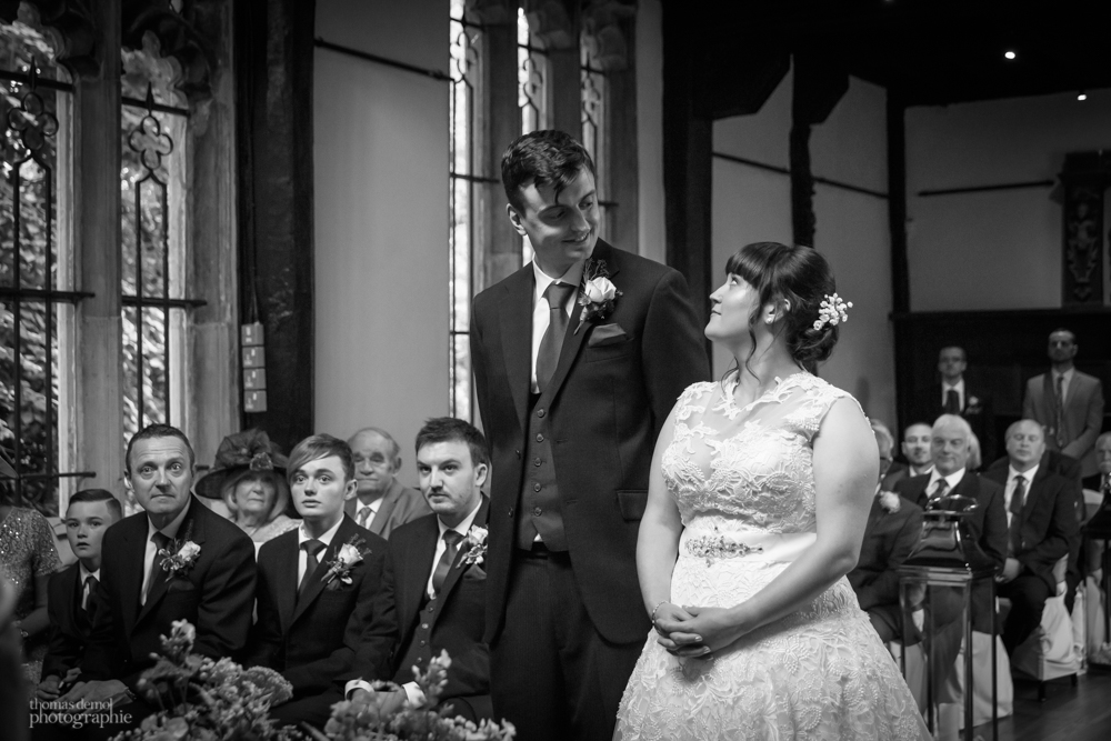 wedding ceremony at Samlesbury Hall