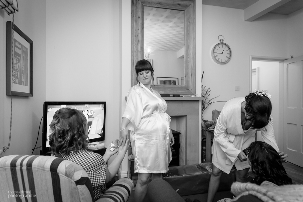 Bridal preparation at Samlesbury Hall