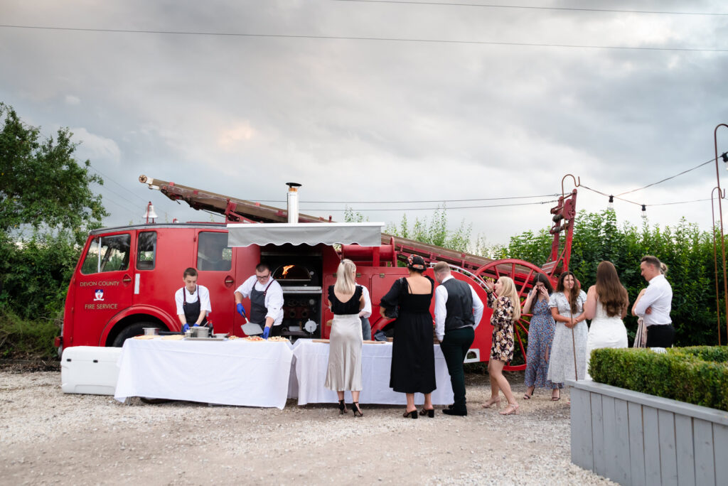 Pizza fire engine at Larkspur Lodge