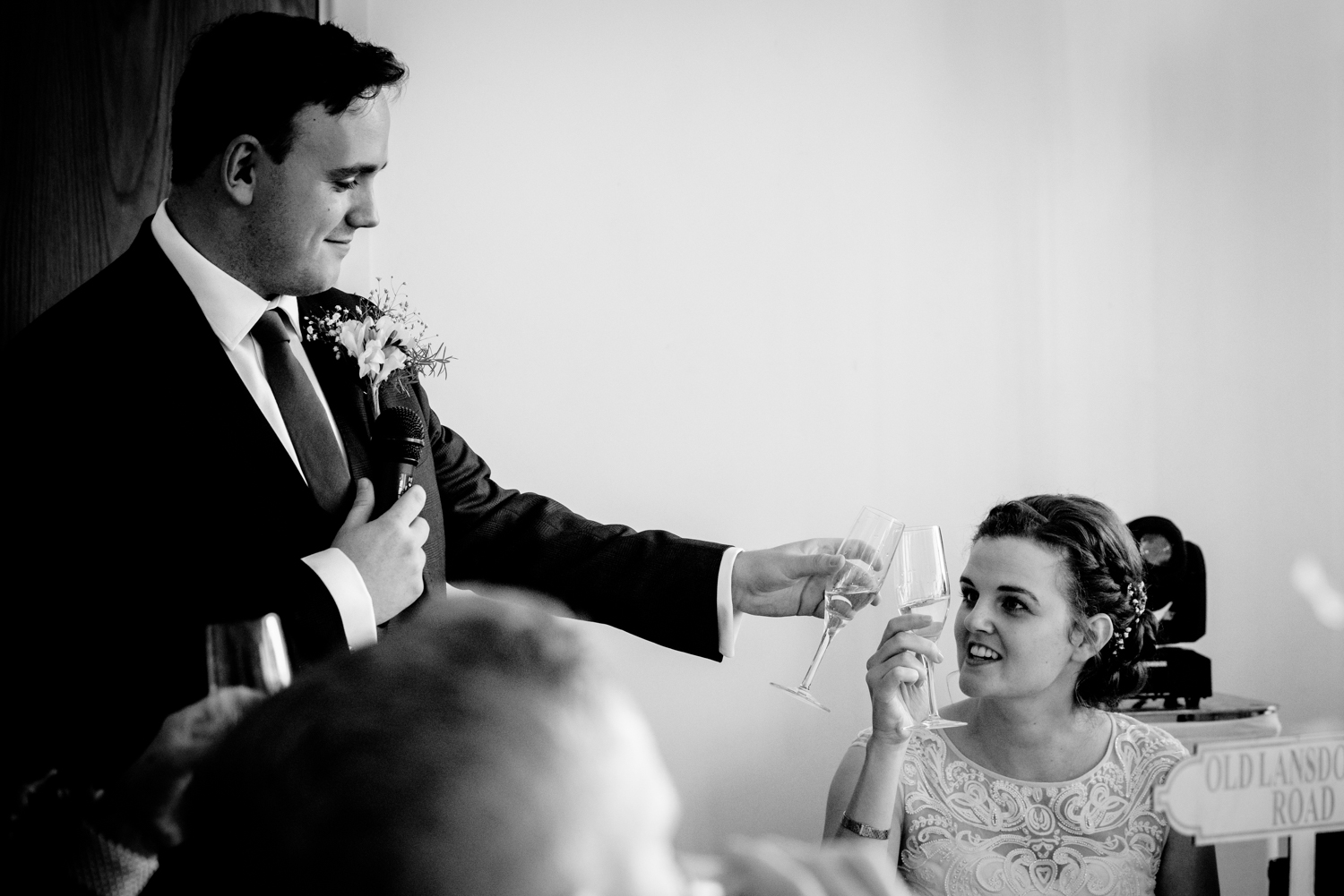 bride and groom cheers