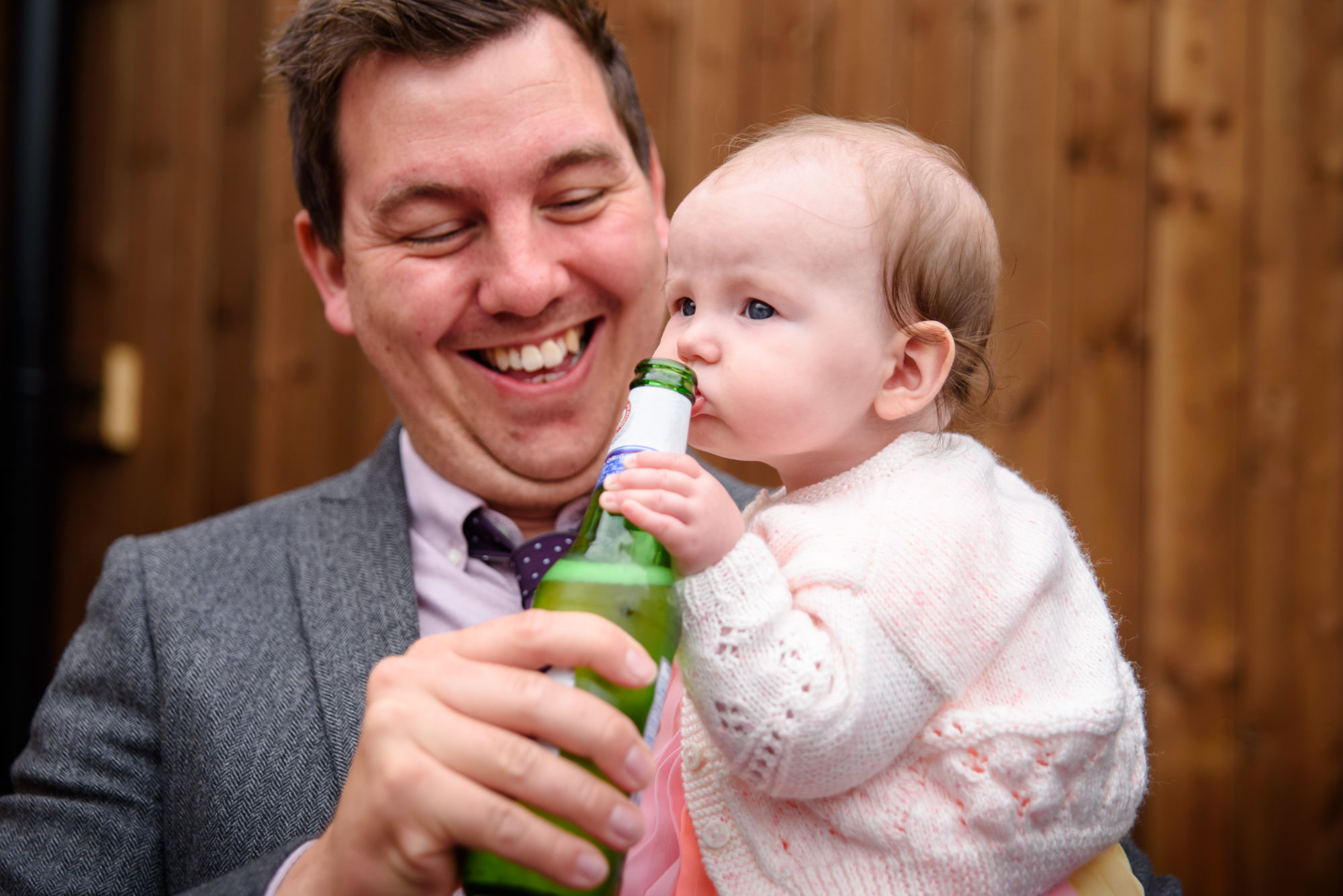 Baby drinking beer