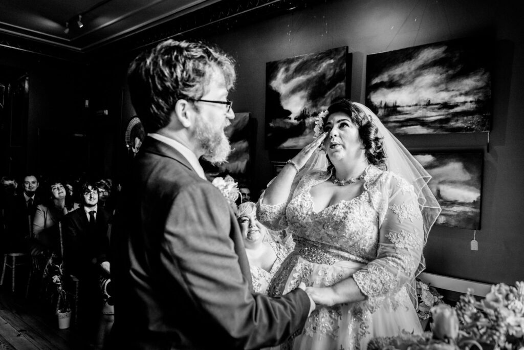 bride crying