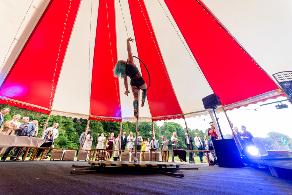 Circus wedding at Gisburn Park Estate