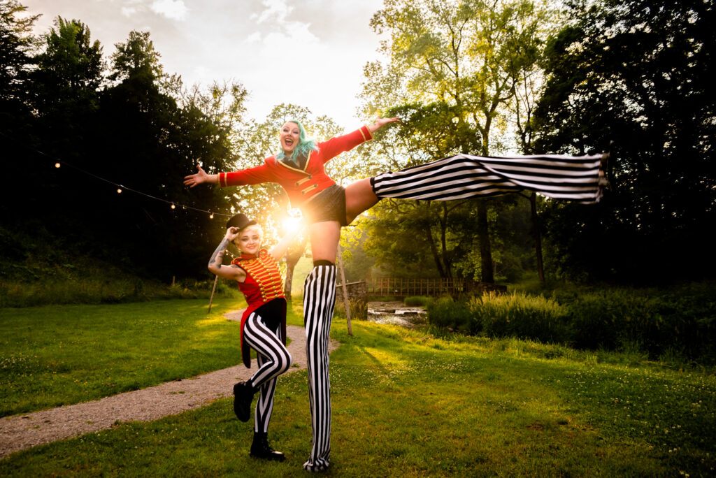 Circus performers at Gisburne Park Estate