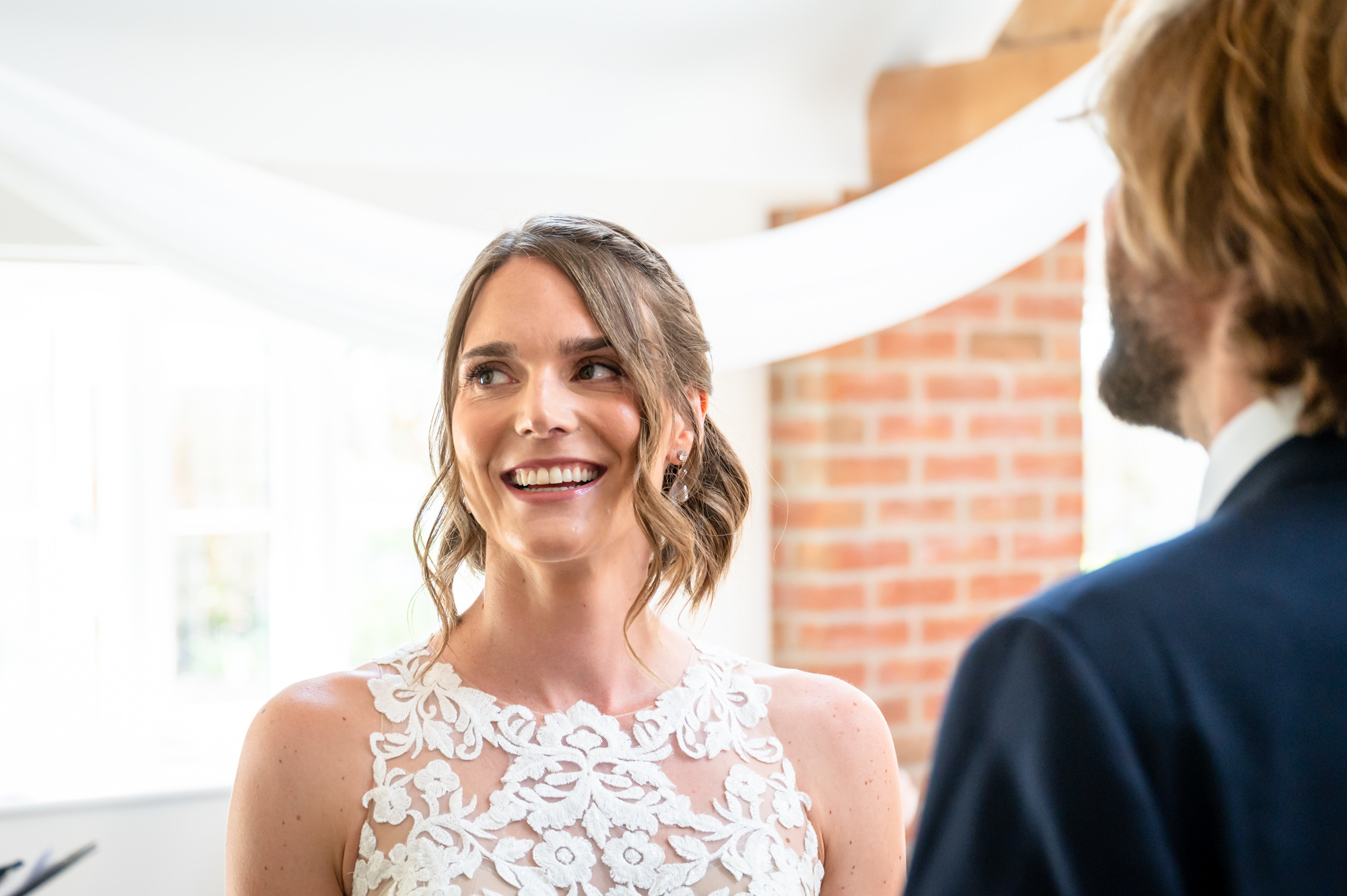 bride listens to the celebrant