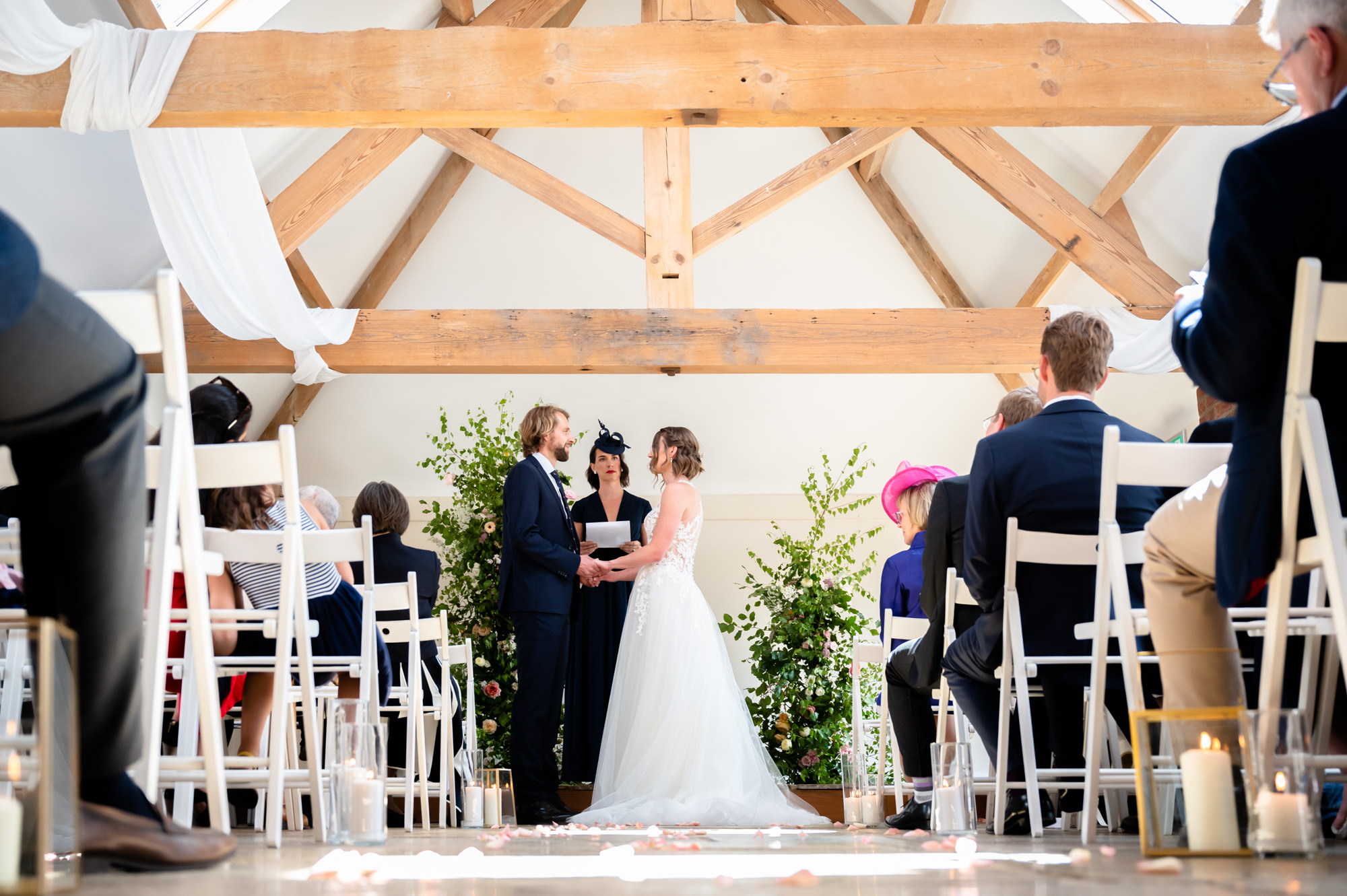 Bride and groom exchanging vows