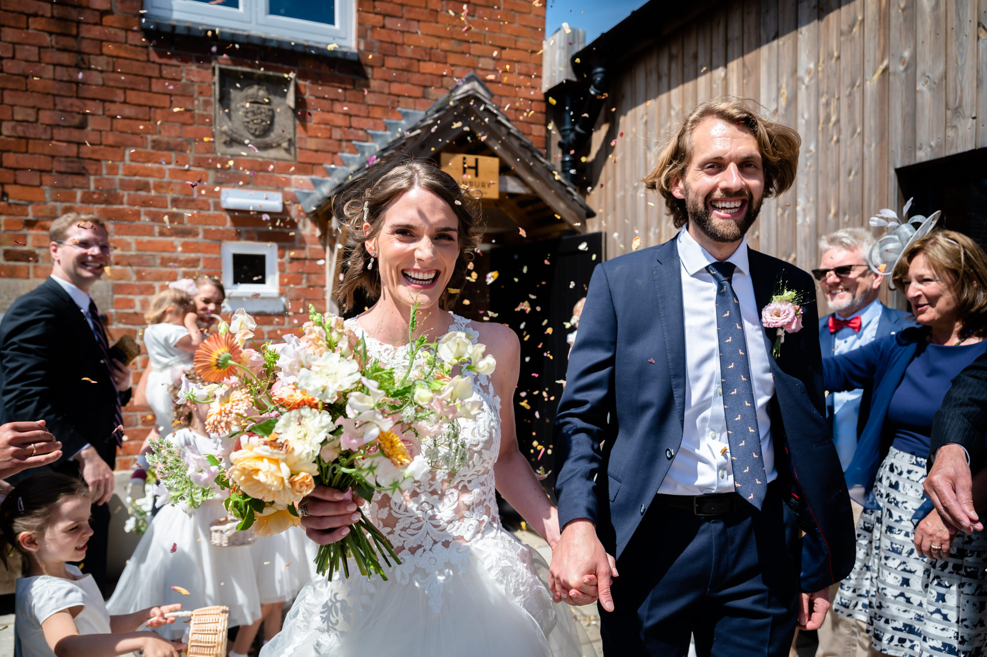 Confetti at Hanbury Wedding Barn