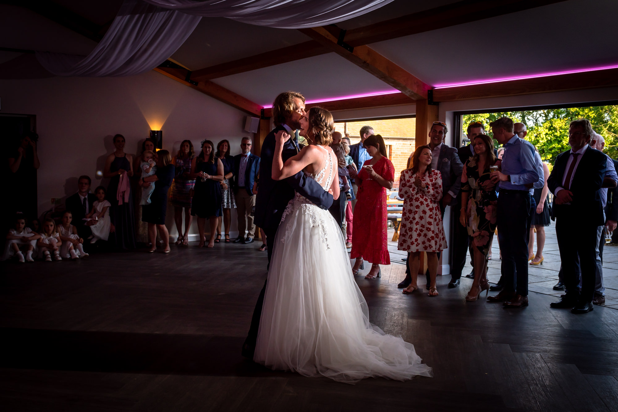 First dance at Hanbury Wedding Barn