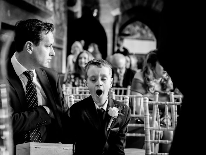 child getting bored during the ceremony