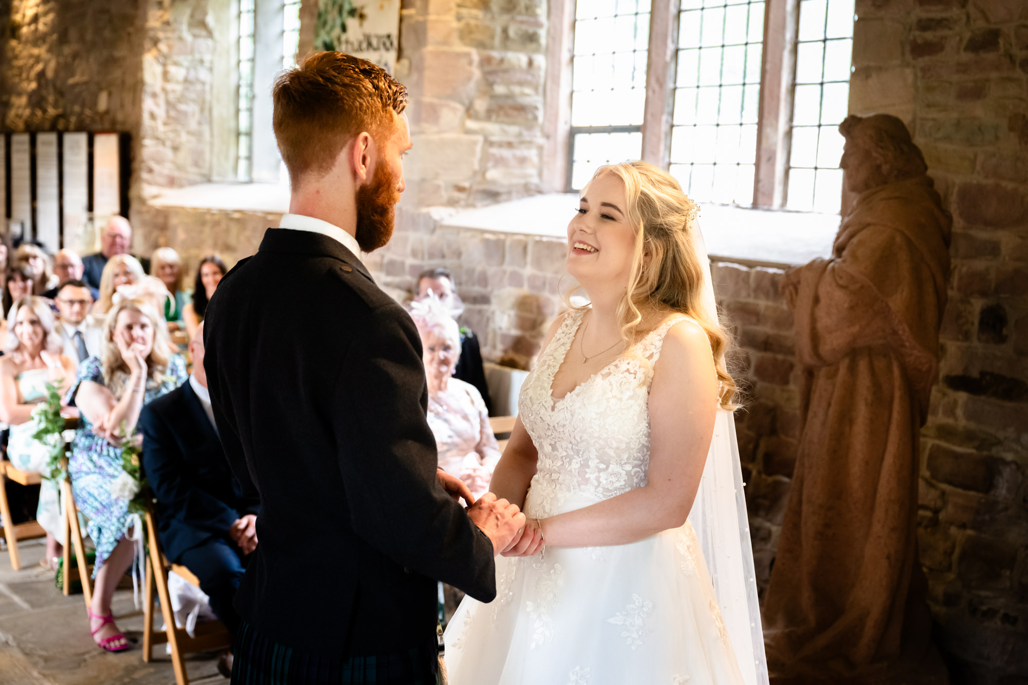 Vow exchange at Chadkirk Chapel