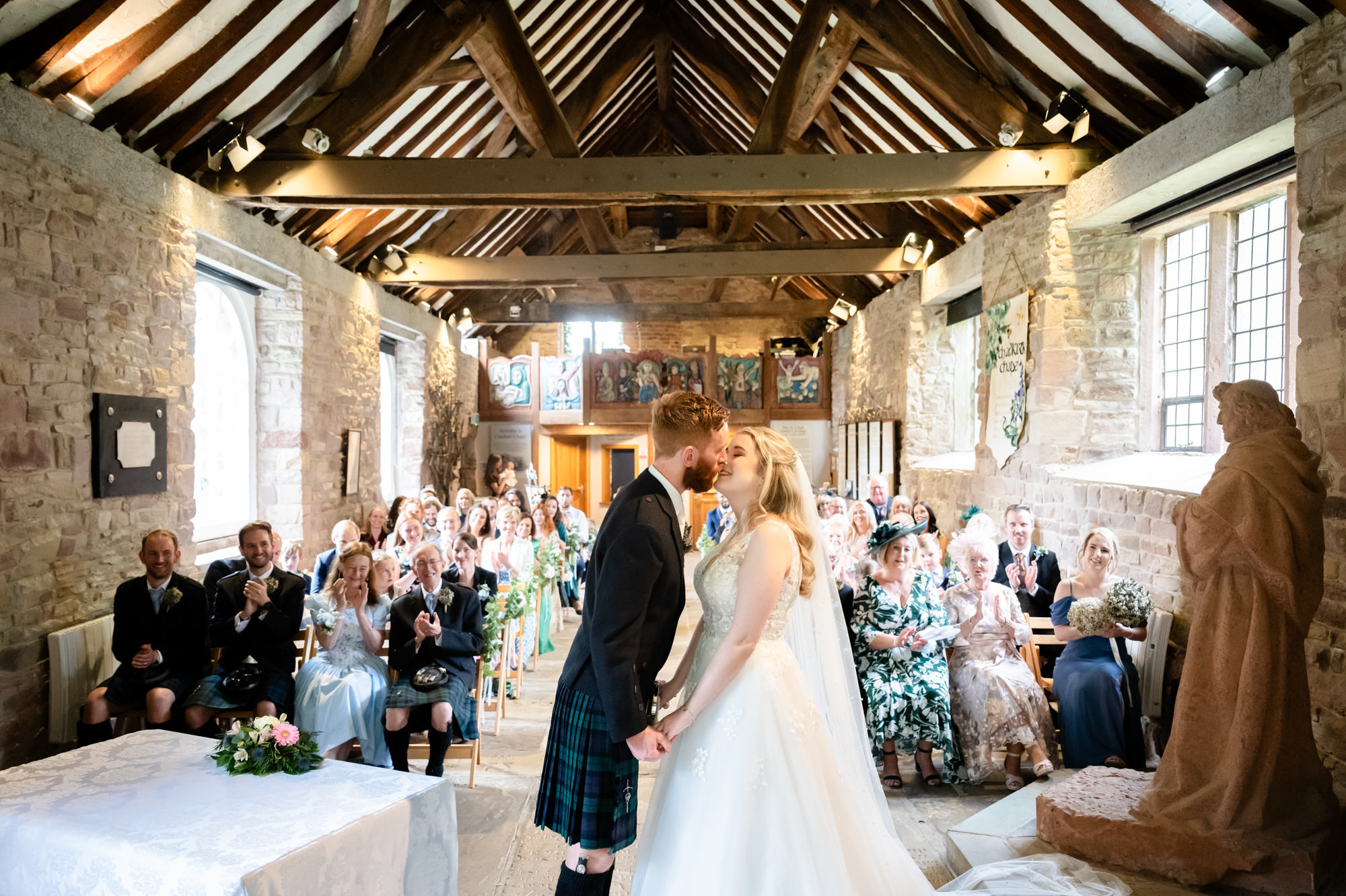 first kiss at Chadkirk Chapel