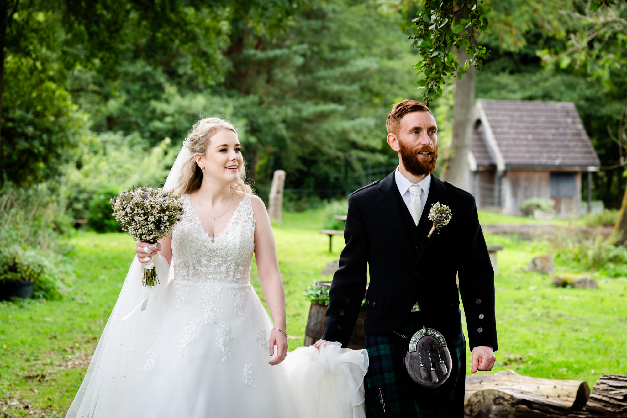 Natural wedding portrait at The Roman Lakes