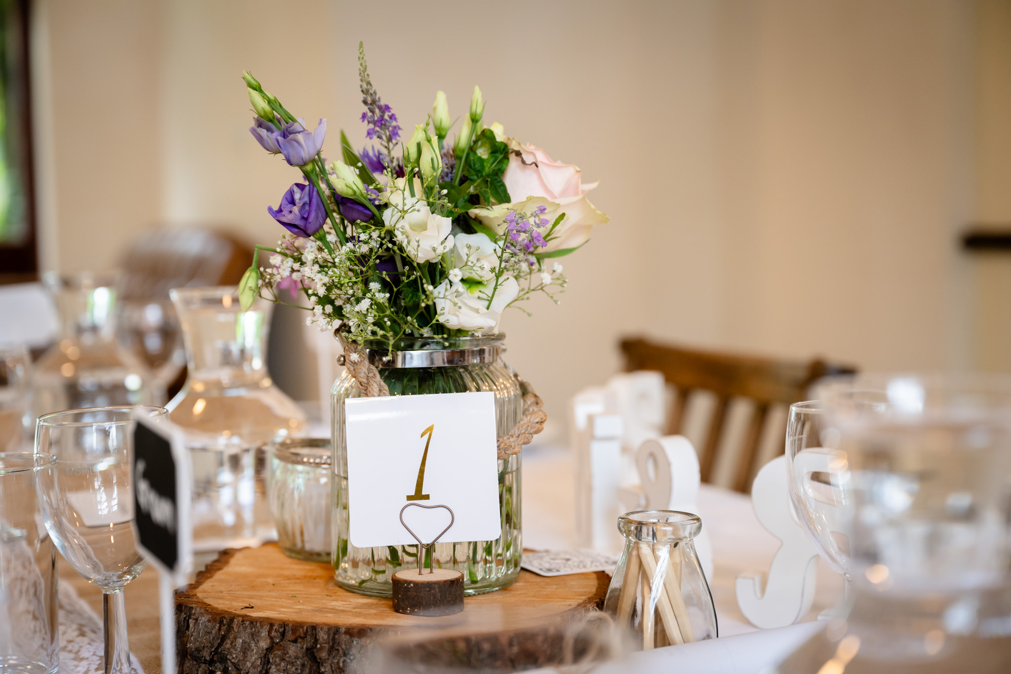 Table flower arrangement at The Roman Lakes