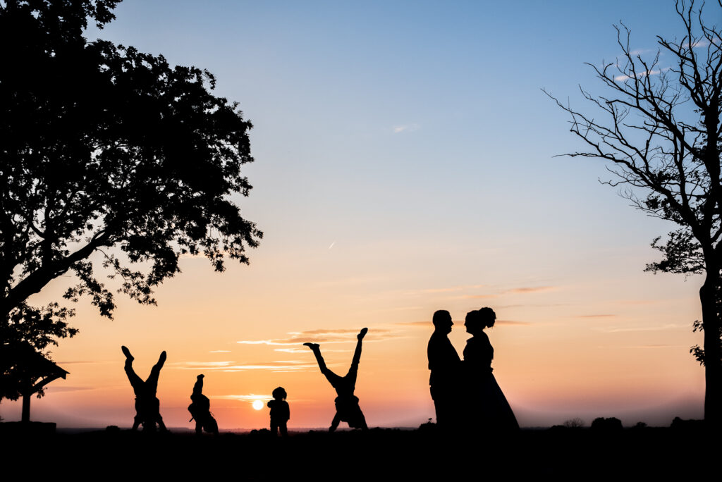 Sunset portraits with the children at West Tower