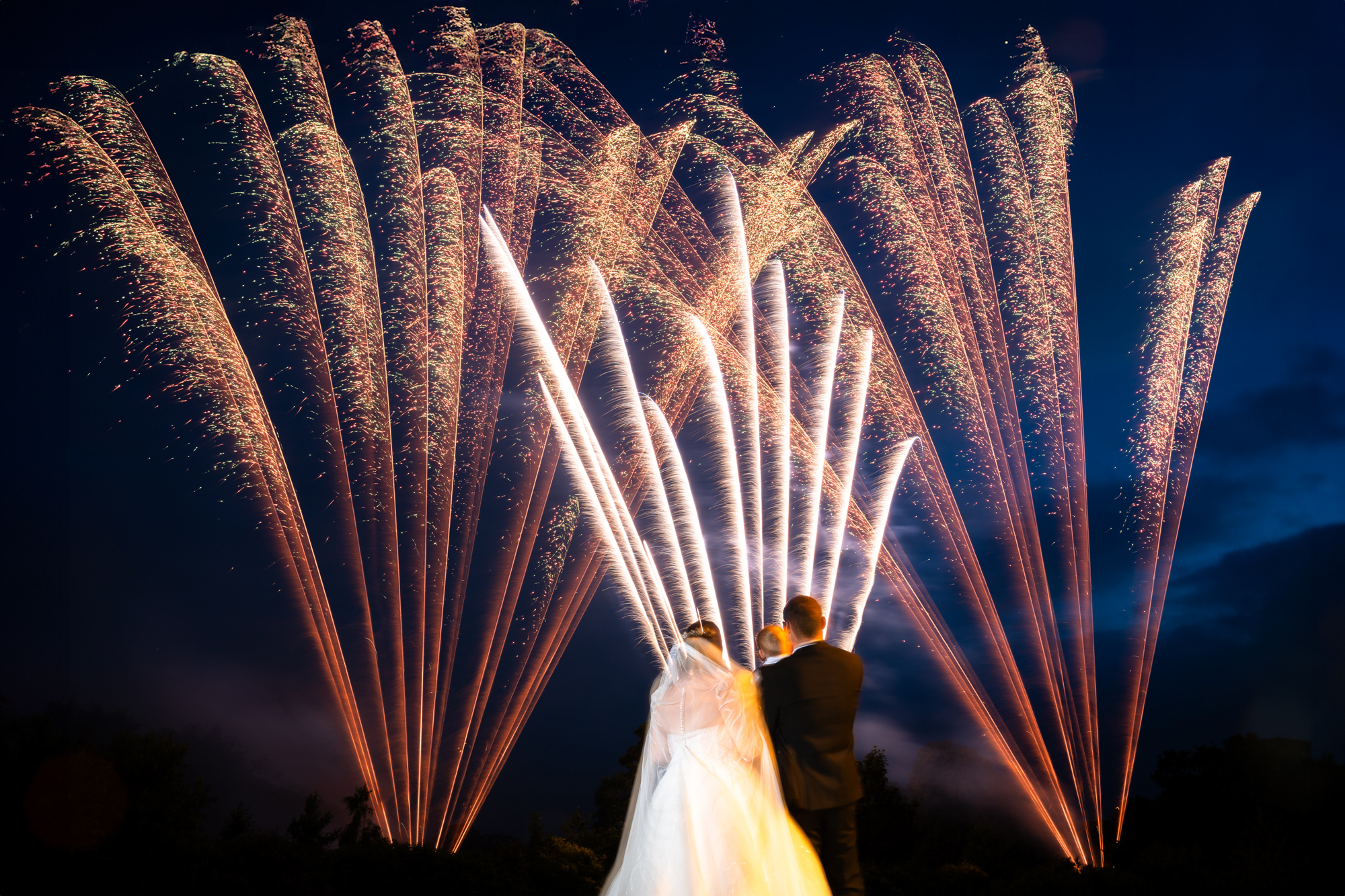 Fireworks display at West Tower