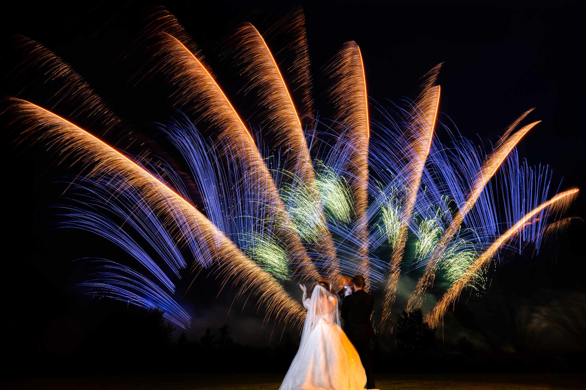 Fireworks display at West Tower