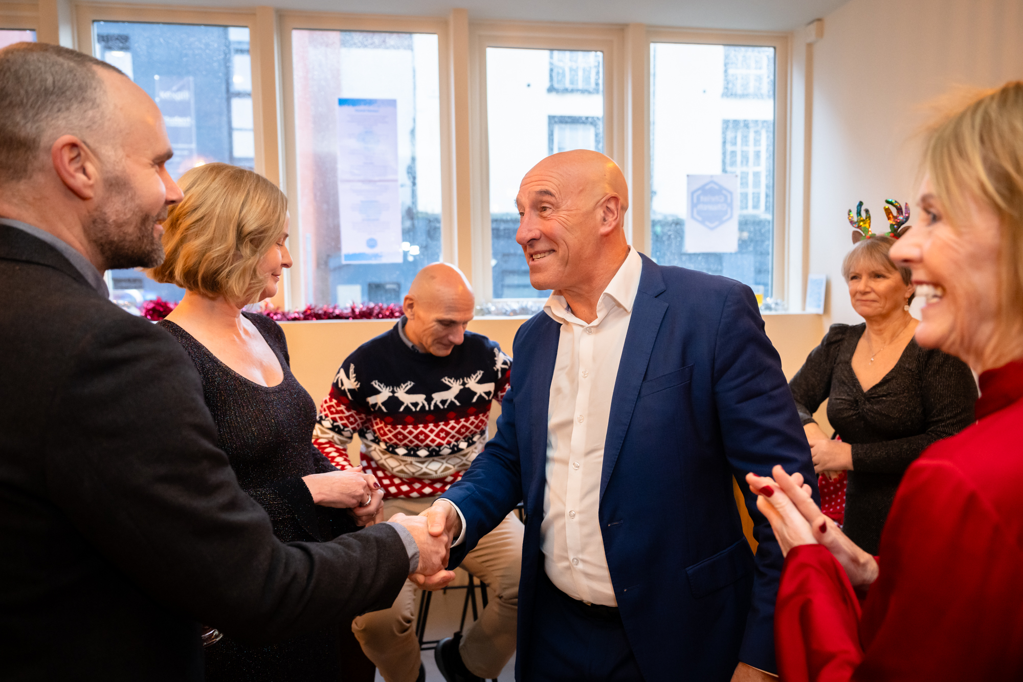 Guest saying hello before the ceremony at Fabric