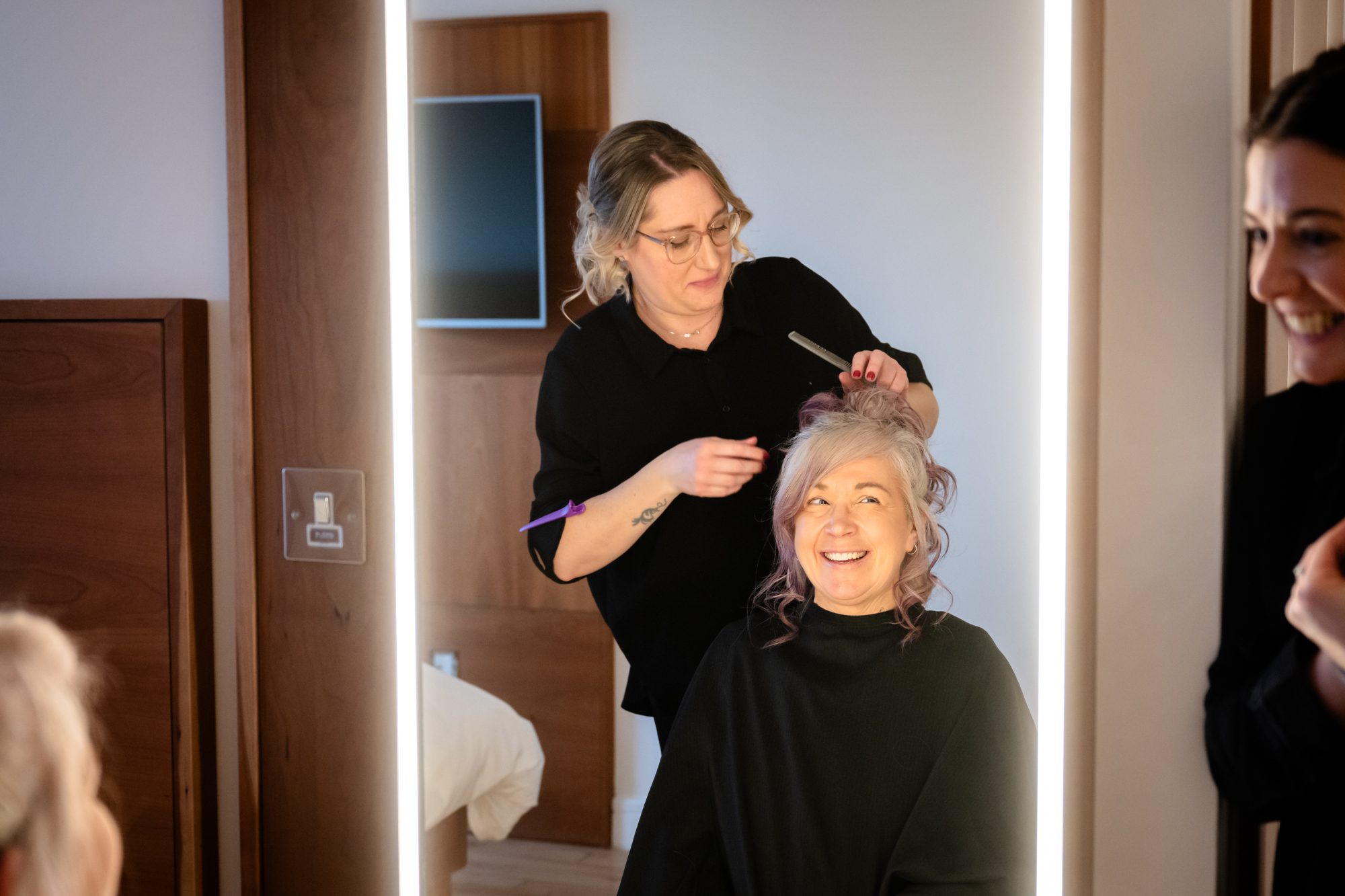 Bride's hair at Hope Street Hotel