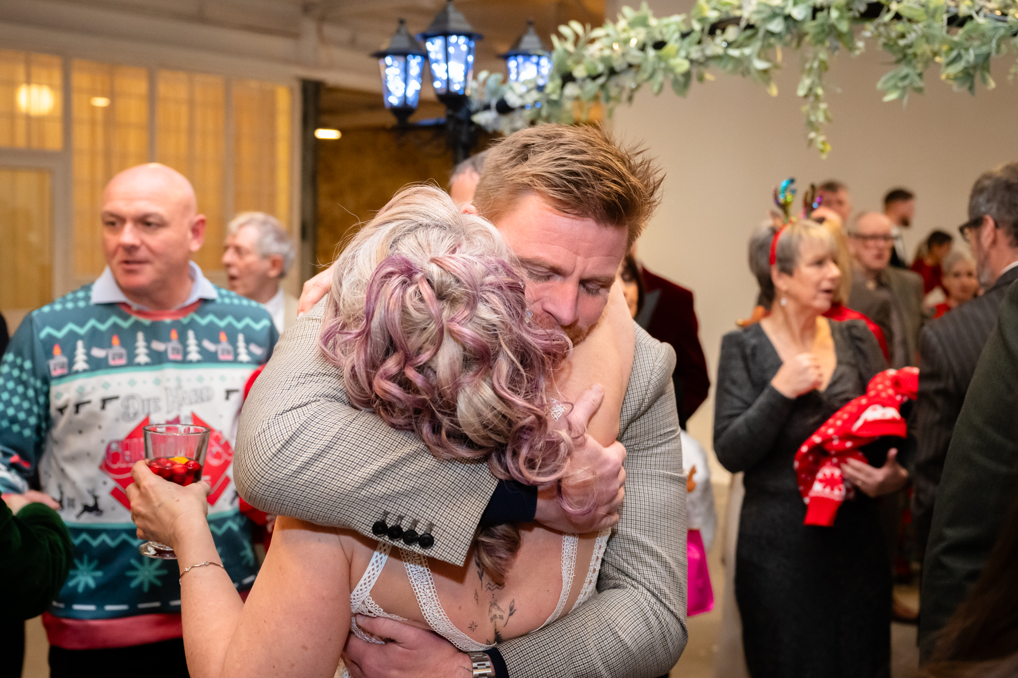 Guest hugging the bride