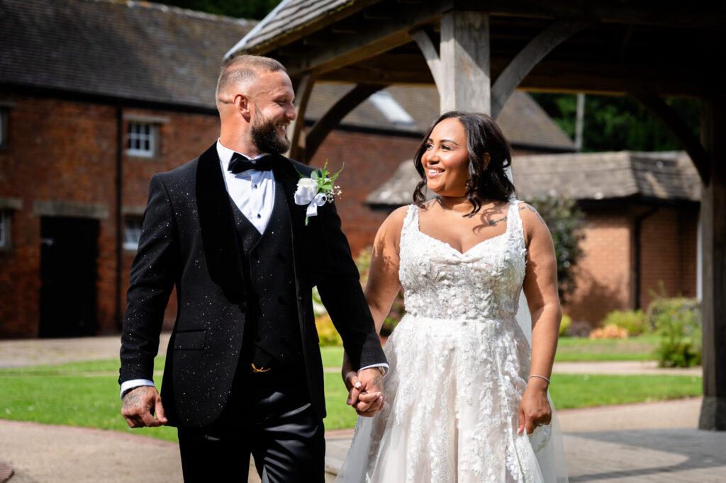 Wedding portrait at Hanbury Barns