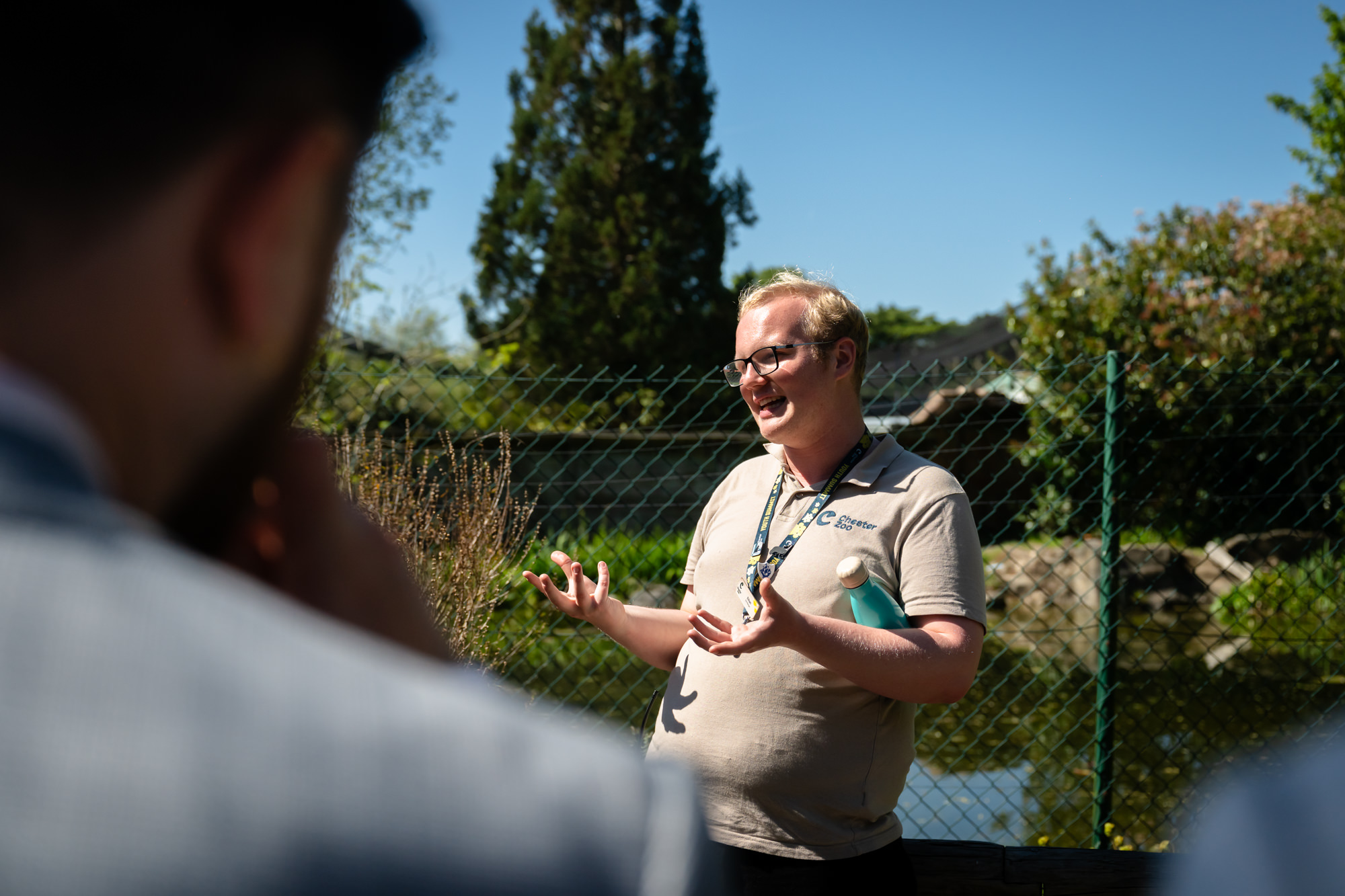 A Chester Zoo ranger leads the guided tour the couple gave their guests in place of favours.
