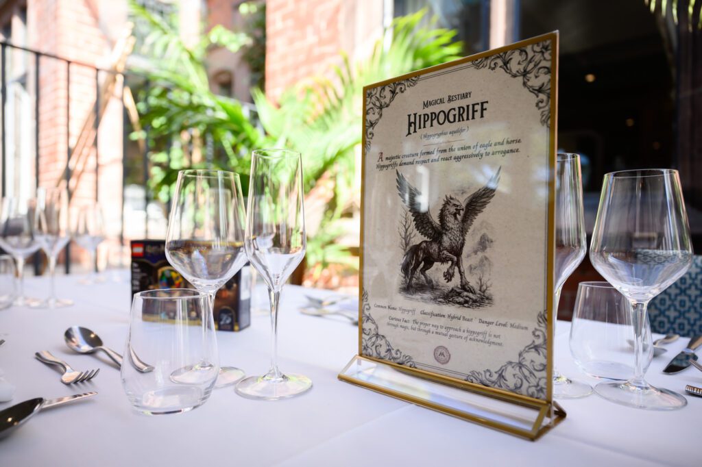 The Hippogriff table name card at The Oakfield.